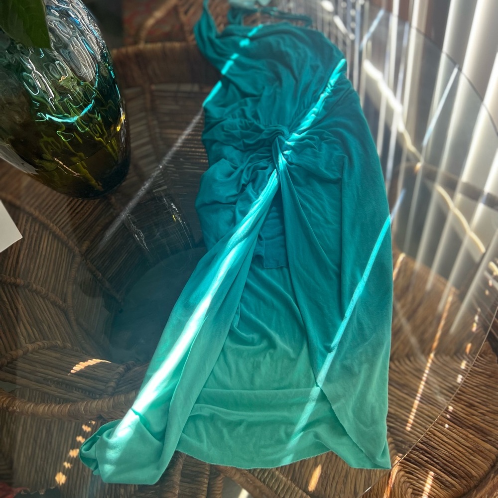 🌹Young, Fabulous & Broke EUC Gorgeous EUC Dark Teal Tie Dye Fitted Dress Sz XS!
